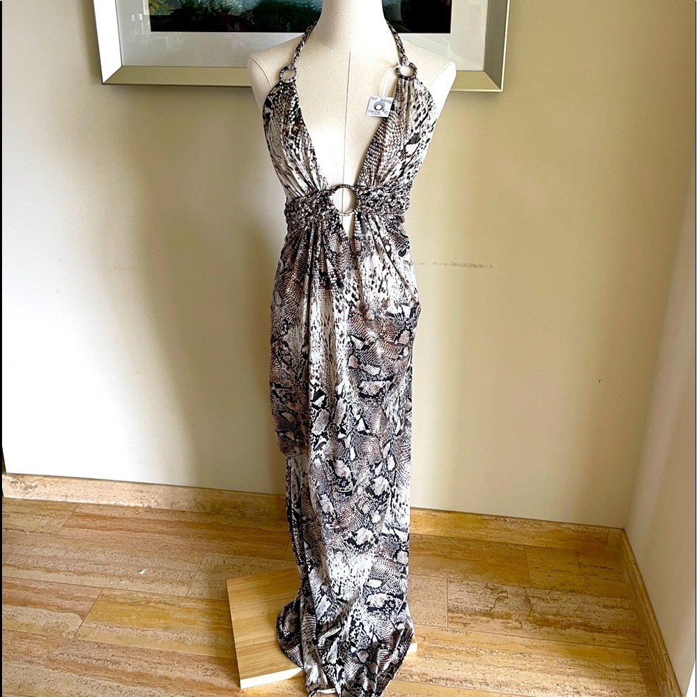 Sky brand gorgeous sexy long dress in snake print